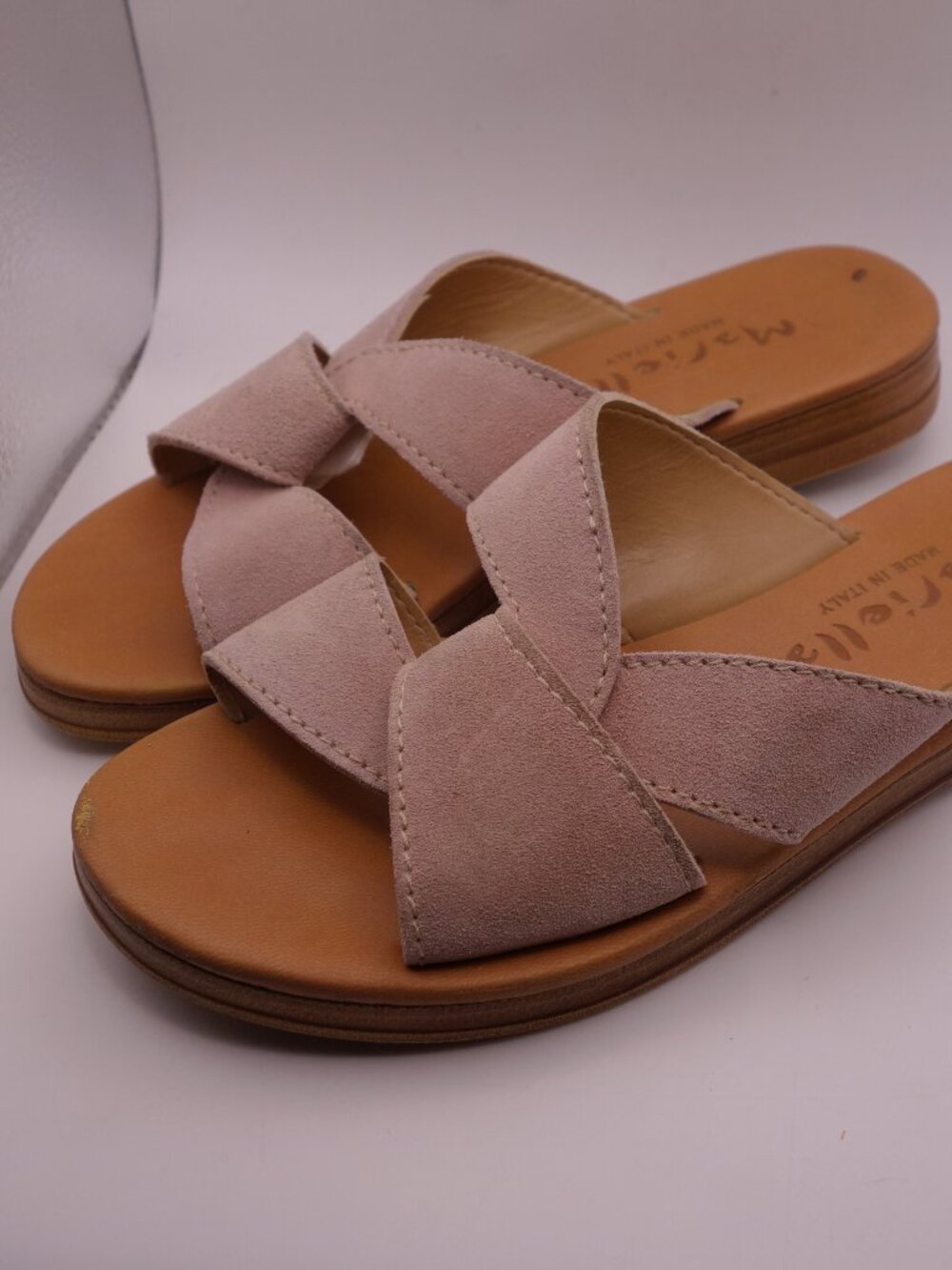 Mariella Made in Italy Low Wedge Sandal Brown